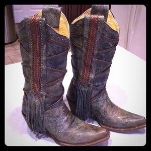 Corral rustic blue green cowboy boots